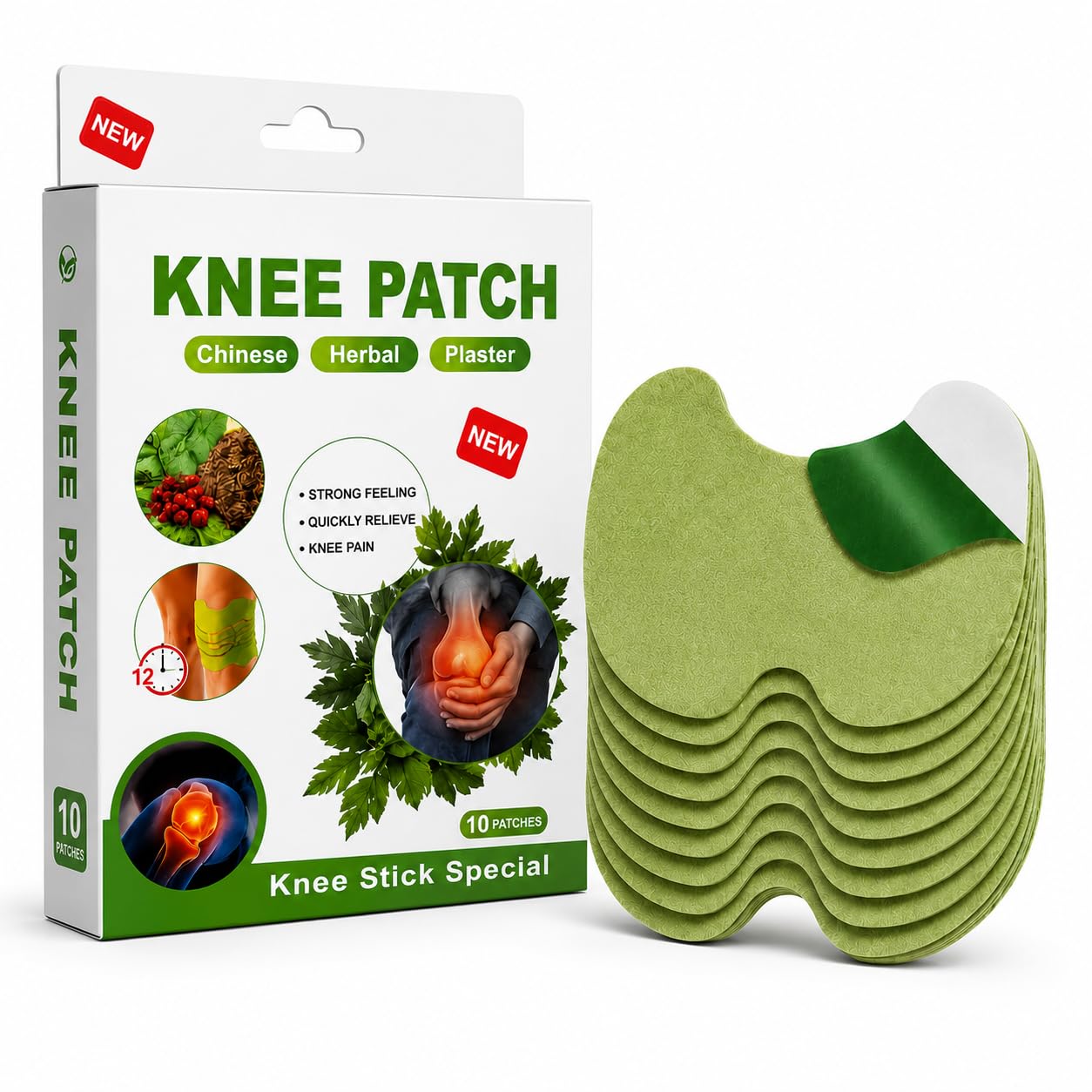 Herbal knee patch and packaging